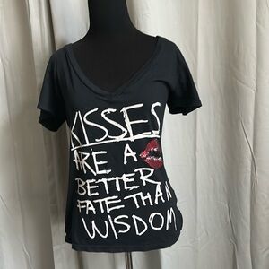 Deep V-Neck Graphic Top